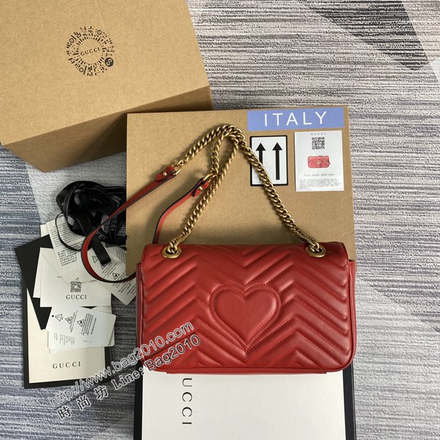 Gucci新款原廠皮女包 古馳Marmont系列小號鏈條肩背包 Gucci經典款斜挎女包 443497  ydg3140
